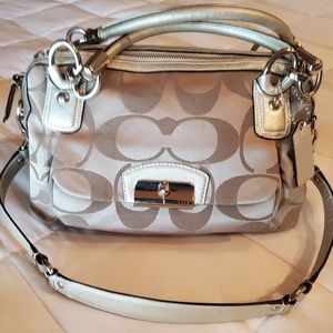COACH Signature Kristin Double Zip Satchel with shoulder strap